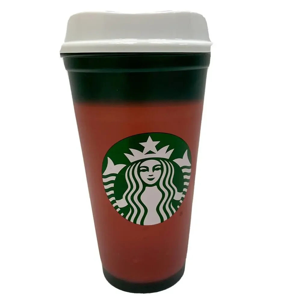NEW Starbucks Color Changing Reusable Cup Christmas 2020 Green 16oz